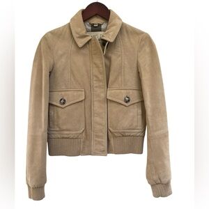 Burberry Brit 100% Calf Suede Leather Jacket